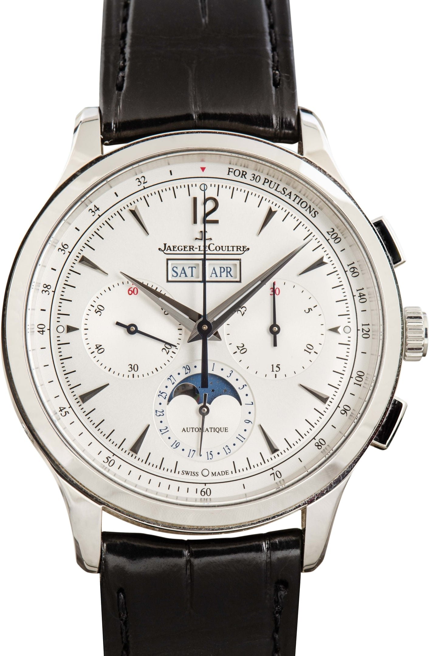 Used Jaeger LeCoultre Master Control Chronograph Calendar Q4138420 Silver Dial